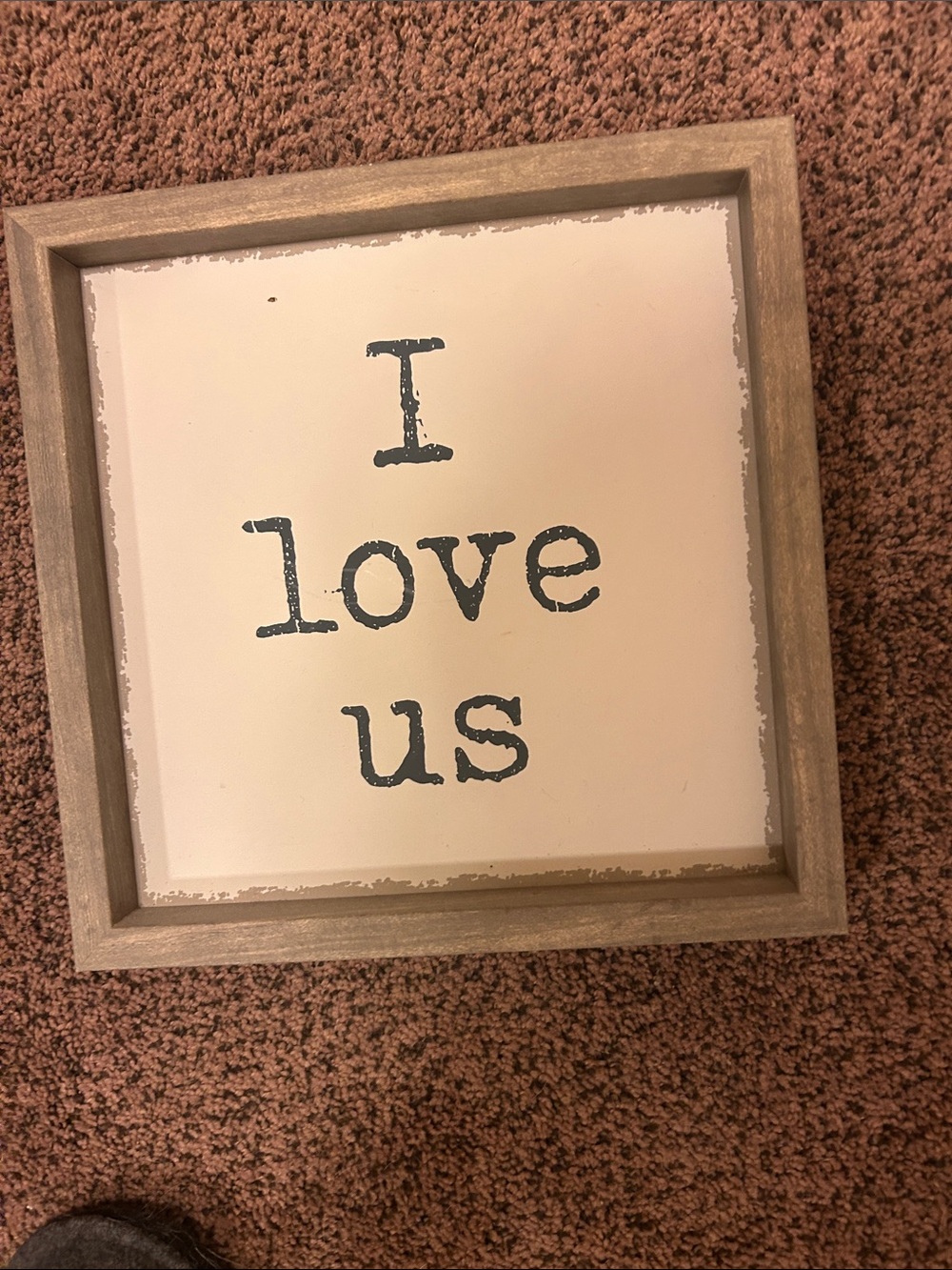 I love us Framed Wall Sign - White & Gray